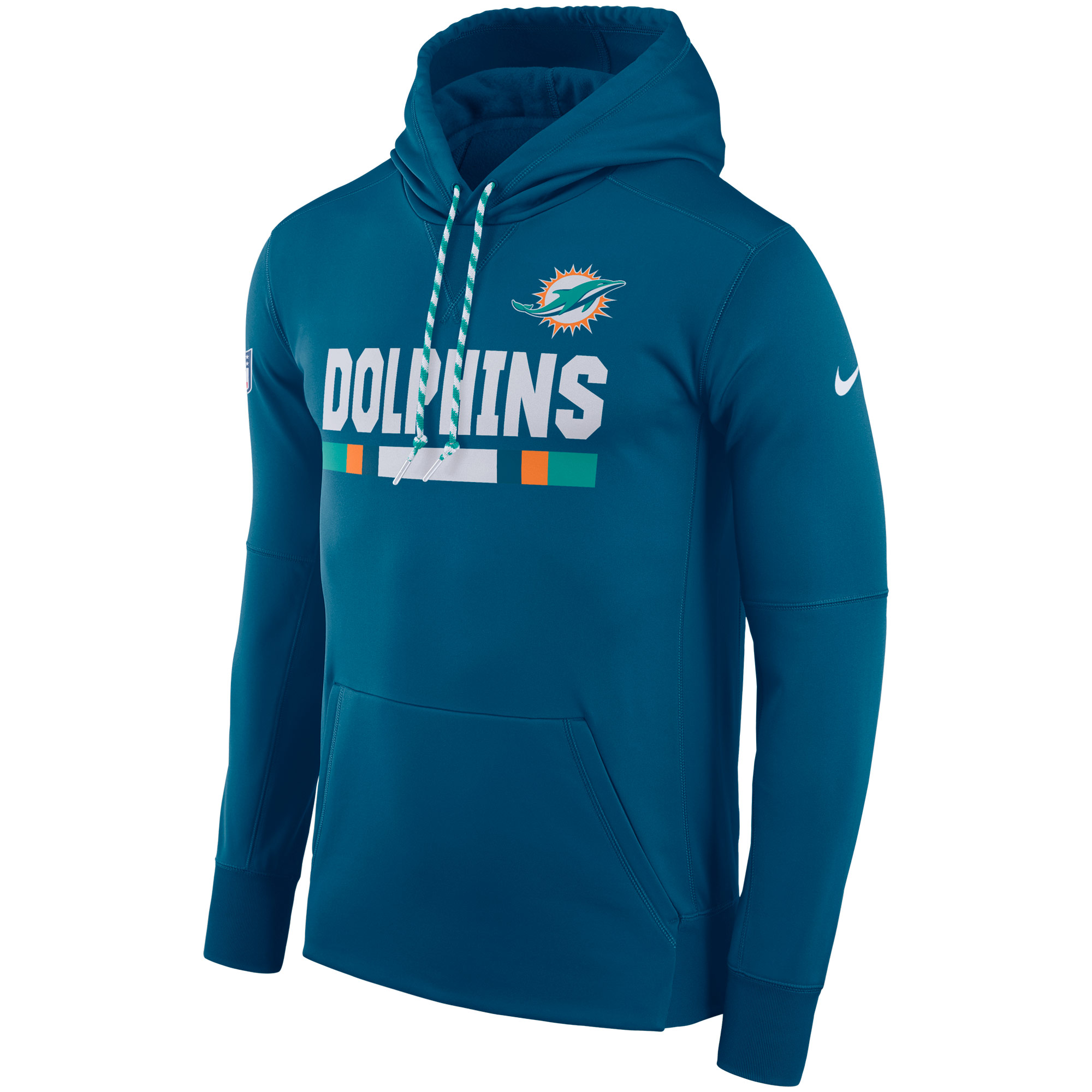 NFL Men Miami Dolphins Nike Aqua Sideline ThermaFit Performance PO Hoodie->miami dolphins->NFL Jersey